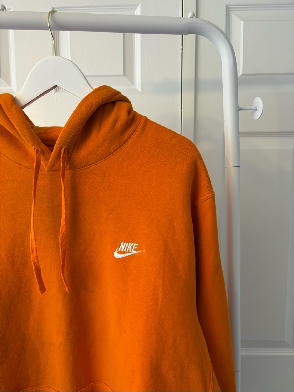 Nike Orange Cotton Blend Hoodie Sweatshirt Size Extra Large - Picture 8 of 12